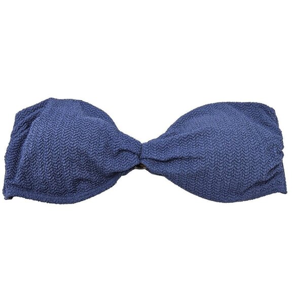 Abercrombie & Fitch Other - Abercrombie & Fitch O-Ring Bandeau Bikini Top Blue Women’s Size L NEW Beach